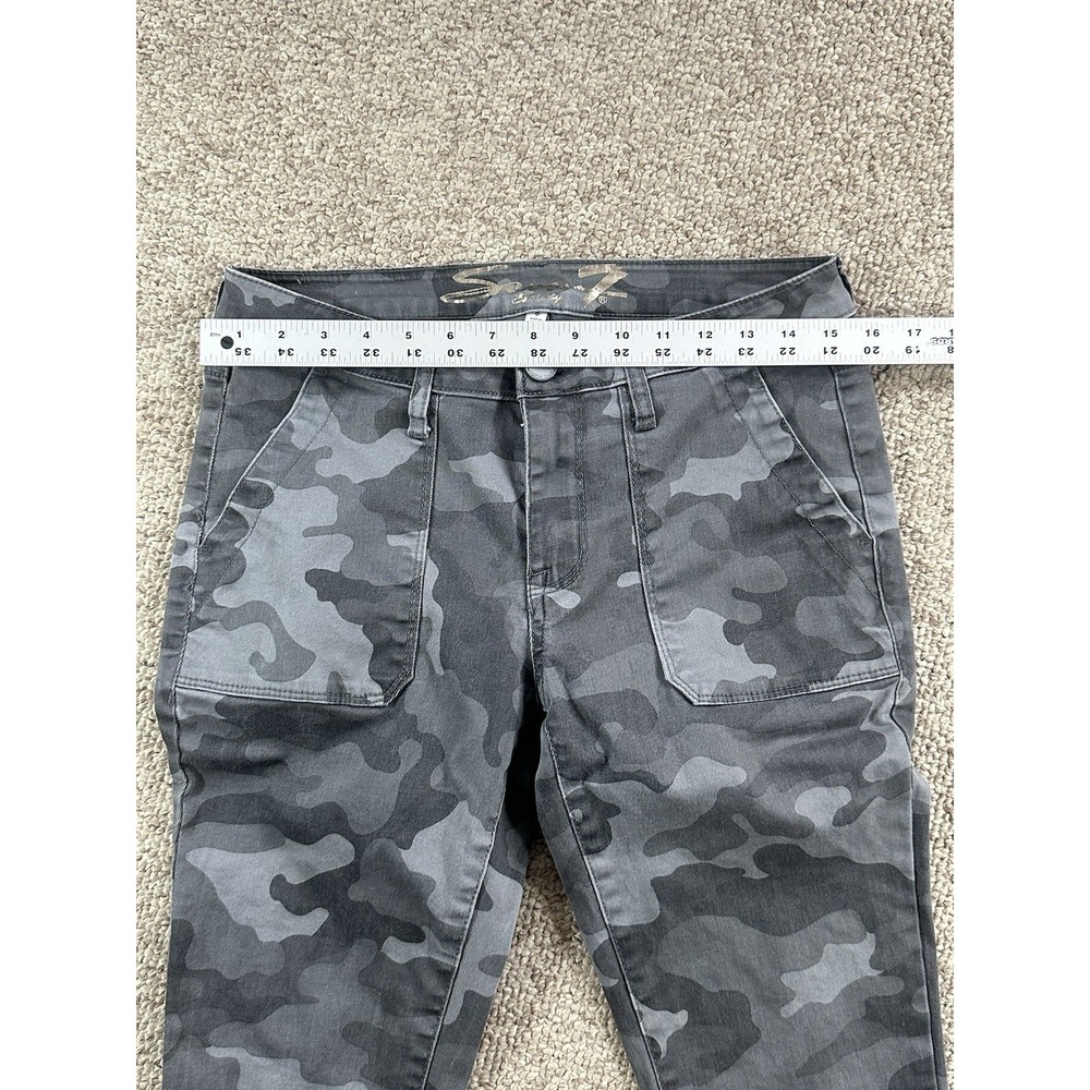 Seven Utility Ankle Skinny Women's Jeans Size 6(Actual 32x27) Camo Y2K Military - Picture 10 of 16